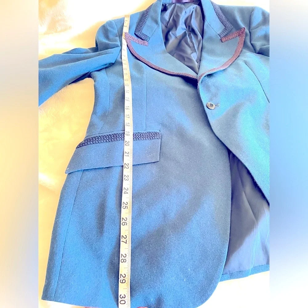 Vintage Men’s Blazer Clement S Crystal Inc Formal Wear 43 Wedding Long Blue EUC